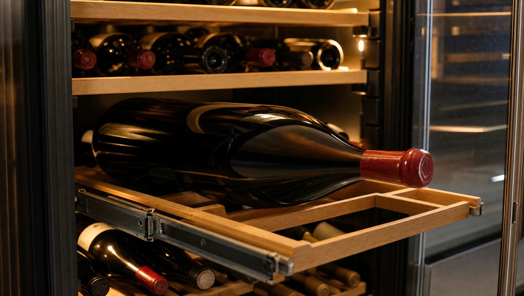 Magnum en jeroboam in de wijnkoelkast: zo bewaart u grote flessen veilig