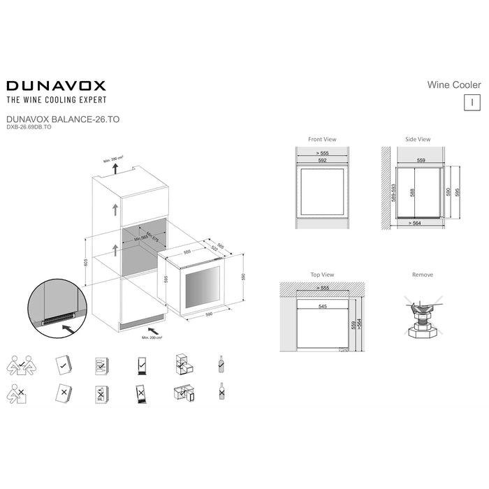 Dunavox Balance-26.TO Wijnkoelkast | DXB-26.69DB.TO | 1 Zone - Mijn-Wijnkoelkast