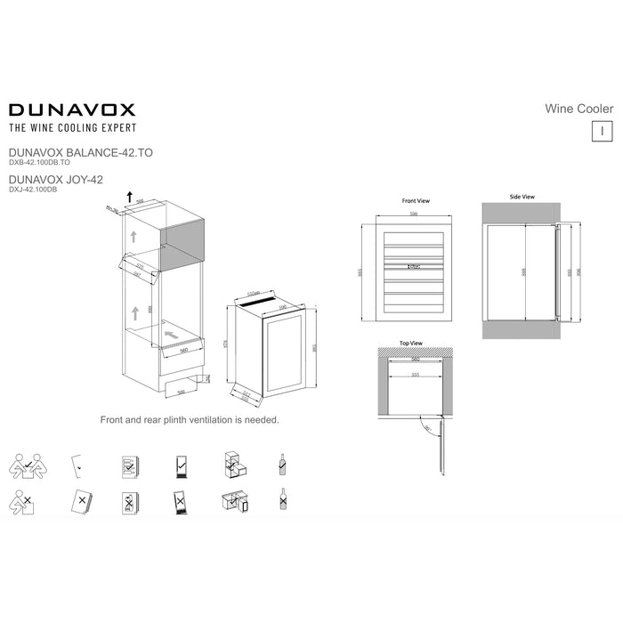 Dunavox Balance-42.TO Wijnkoelkast | DXB-42.100DB.TO | 2 Zones - Mijn-Wijnkoelkast