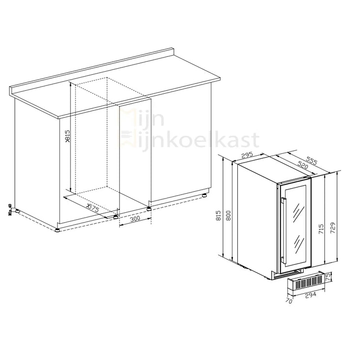 Temptech Classique Wijnkoelkast | CLX30DB | 1 Zone - Mijn-Wijnkoelkast