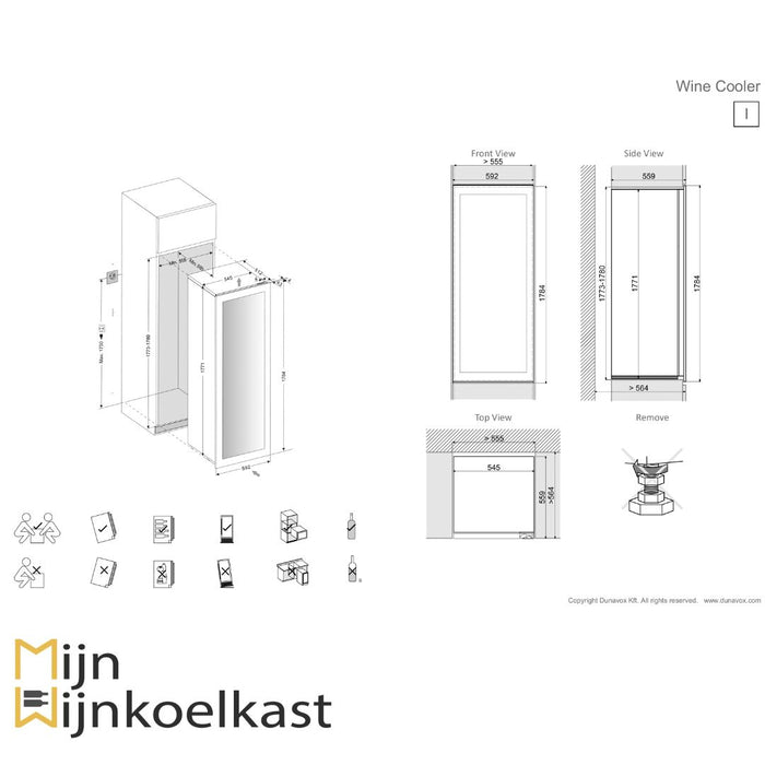 Dunavox Horizon-114.TO Wijnkoelkast | DAVG-114.288DB.TO | 2 Zones - Mijn-Wijnkoelkast