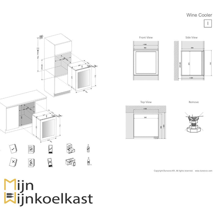 Dunavox Horizon-32.TO Wijnkoelkast | DAVG-32.80DC.TO | 2 Zones | RAL Kleur - Mijn-Wijnkoelkast