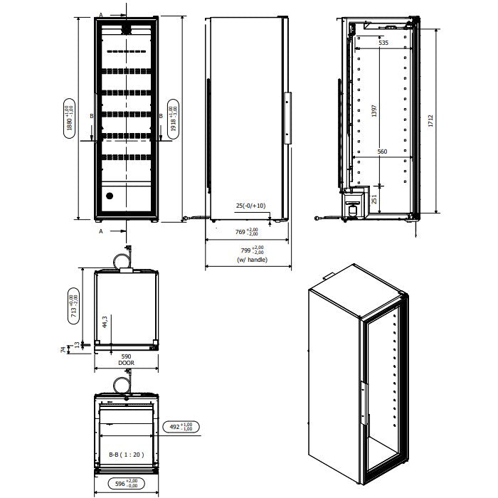 mQuvée Wijnkoelkast | WineStore 800 Glass | 1 Zone