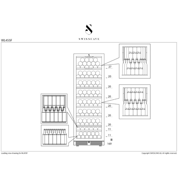 Swisscave Wijnkoelkast | WLB-455F | 1 Zone