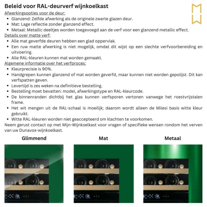 Dunavox Flow-39 Wijnkoelkast | DAUF-39.121DC | 2 Zones | RAL Kleur - Mijn-Wijnkoelkast