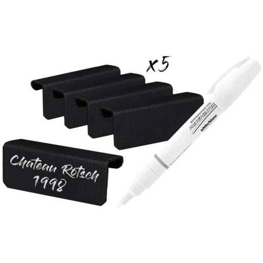 Wijnkoelkast labels zwart | 5 stuks met krijtstift - Mijn-Wijnkoelkast