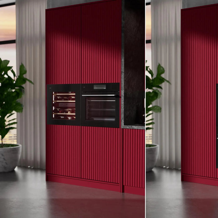 AEG AWCD280B6B inbouw wijnkoelkast, naast een AEG-oven