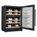 Cavin Arctic Collection 60D Shallow ACD60SFGB onderbouw wijnkoelkast, schuin aanzicht met geopende deur