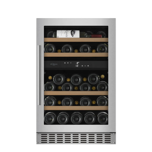 mQuvée WineCave 700 50D WCD50S-700 onderbouw wijnkoelkast RVS, vooraanzicht