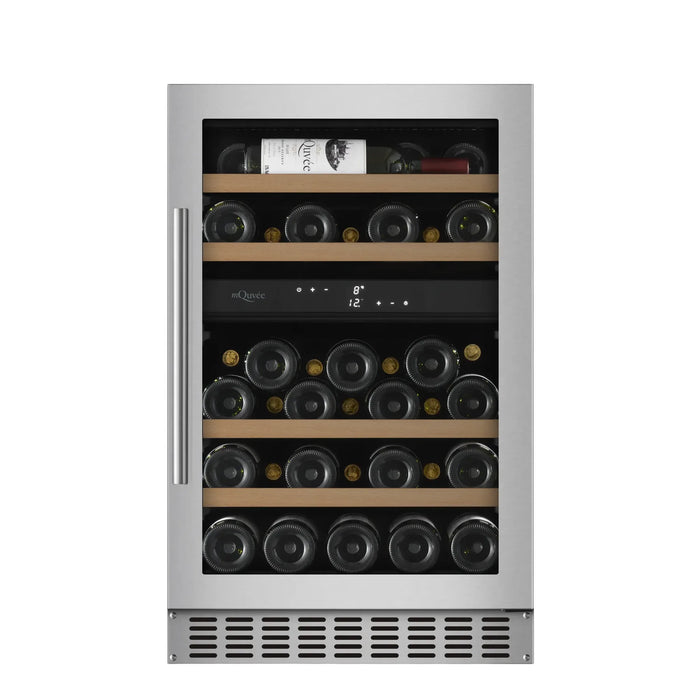 mQuvée WineCave 700 50D WCD50S-700 onderbouw wijnkoelkast RVS, vooraanzicht