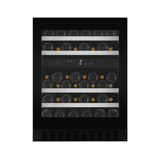 mQuvée WineCave 700 60D Exclusive WCED60FGBP-700 onderbouw wijnkoelkast zwart volglas, vooraanzicht