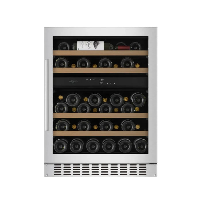 mQuvée WineCave 700 60D WCD60S-700 onderbouw wijnkoelkast RVS, vooraanzicht