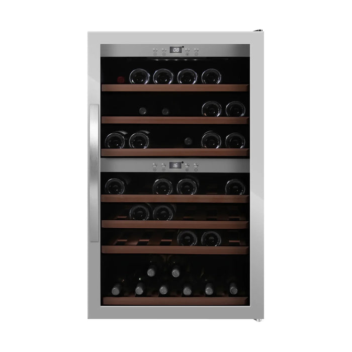 mQuvée WineExpert 66 SW-66S vrijstaande wijnkoelkast RVS, vooraanzicht