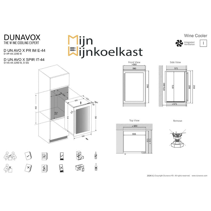 Dunavox Spirit-44 Wijnkoelkast | DVS-44.120DSS | 2 Zones - Mijn-Wijnkoelkast