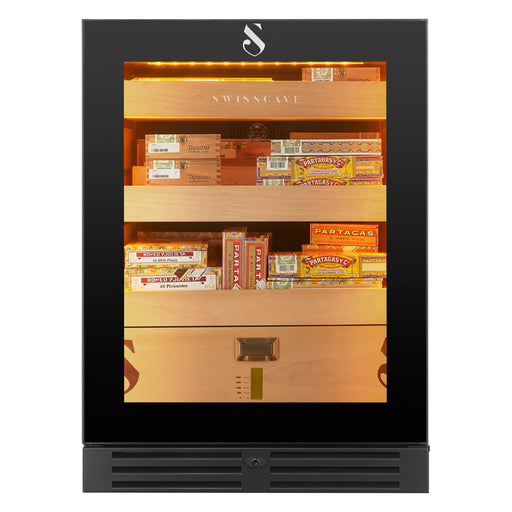 Swisscave CLB-160 vrijstaande humidor, vooraanzicht