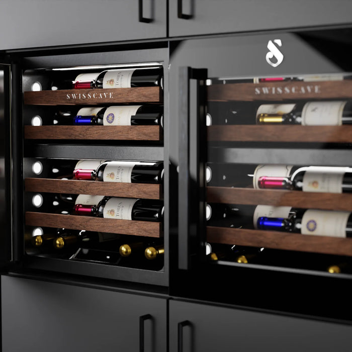Swisscave Luxury WIB-60DF inbouw wijnkoelkast, in de keuken met open deur