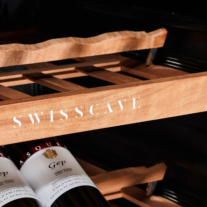 Swisscave Luxury WLB-460DFLD-MIX vrijstaande wijnkoelkast, presentatielegger met logo