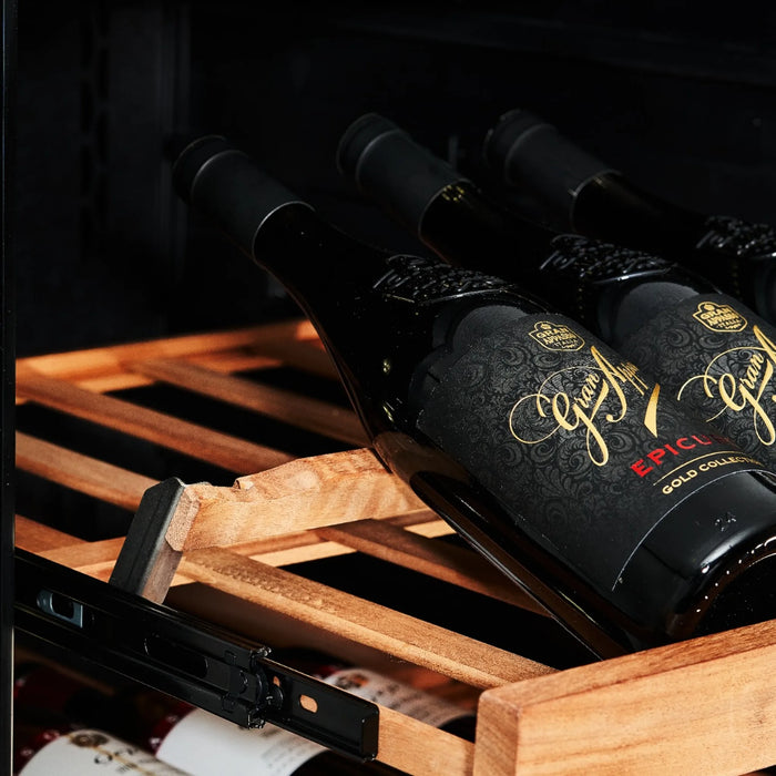 Swisscave Luxury WLB-460FLD-MIX vrijstaande wijnkoelkast, presentatielegger met fles