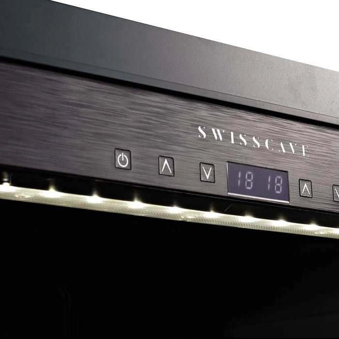 Swisscave Premium WLB-360DF-MIX vrijstaande wijnkoelkast, bedieningspaneel met wit licht