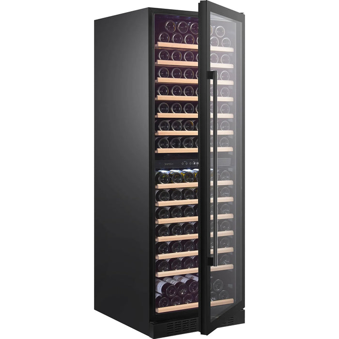 Temptech Classique CL180DB vrijstaande wijnkoelkast, schuin met open deur