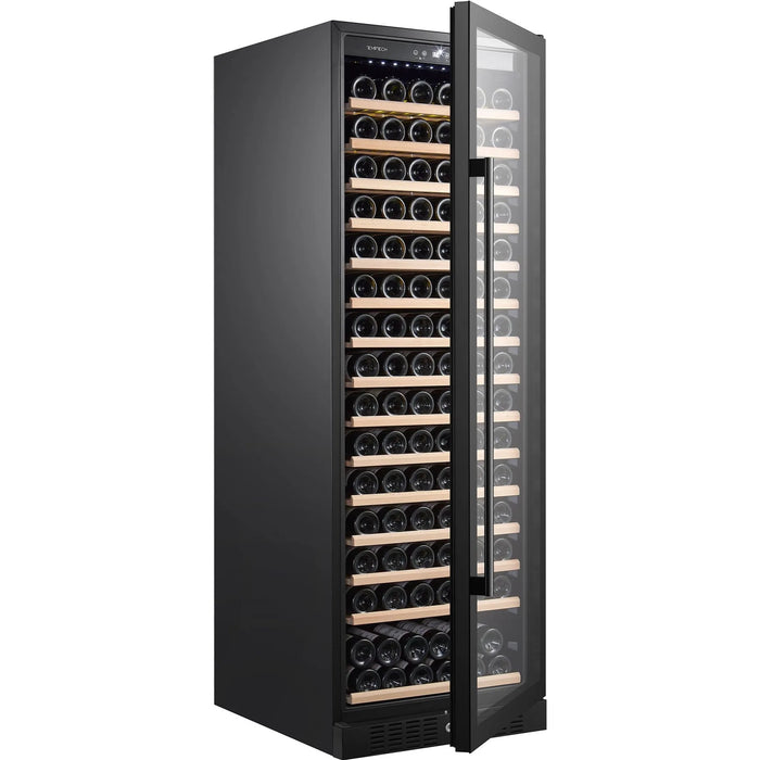 Temptech Classique CL180SB vrijstaande wijnkoelkast, schuin met open deur