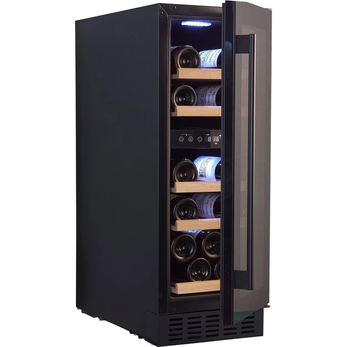 Temptech Classique CLX30DB onderbouw wijnkoelkast, schuin met deur op een kier