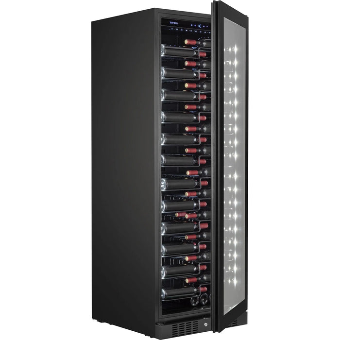 Temptech Copenhagen CPRO1800SRB-24 vrijstaande wijnkoelkast, schuin met open deur