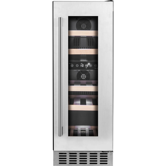 Temptech Oslo OX30DX-24 onderbouw wijnkoelkast, vooraanzicht zonder flessen