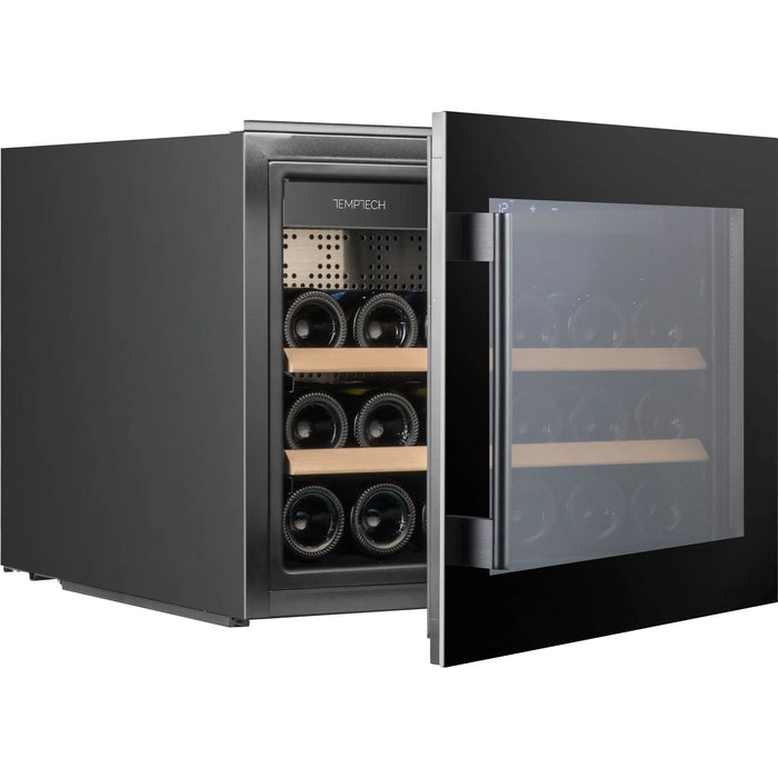 Temptech Oslo OZ45SB-24 inbouw wijnkoelkast, schuin met open deur