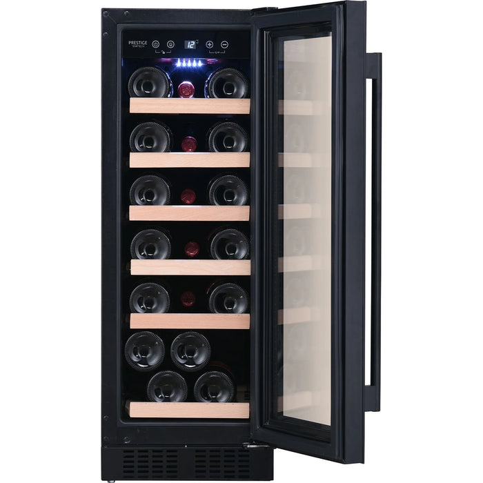 Temptech Prestige PRESX30SB onderbouw wijnkoelkast, vooraanzicht met open deur